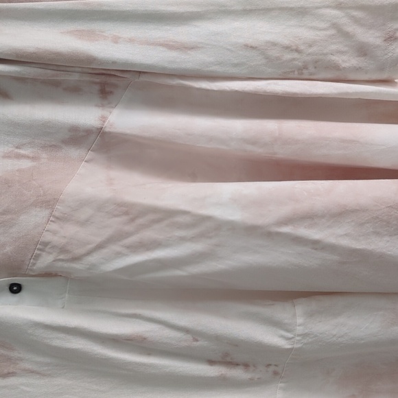 Zara asymmetrical  White and blush Tie-Dye midi half button down oversized Dress - Picture 6 of 7